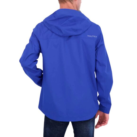 NEW MENS Nautica Packable Rain Jacket | Blue - Picture 3 of 4